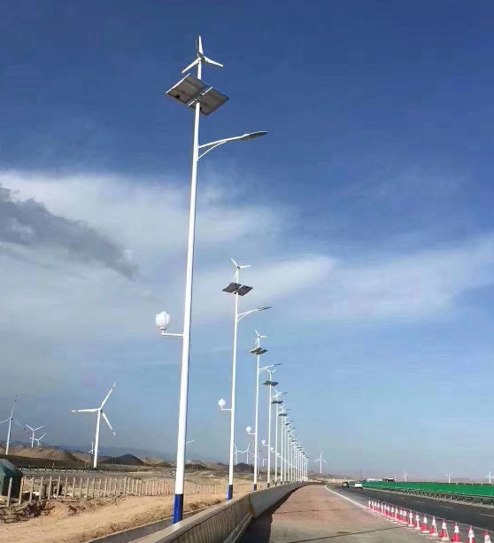 10米風光互補太陽能路燈